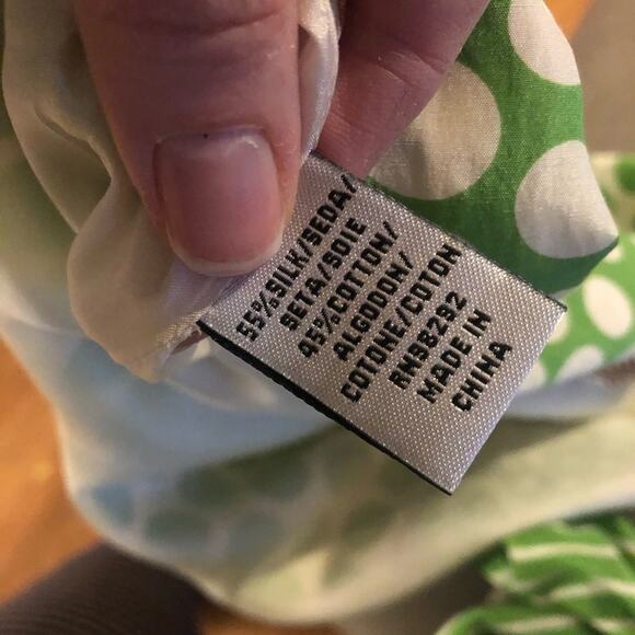 Tibi Green Silk Short Sleeve Wrap Dress V Neck Womens 2 Polka Dot Trad Wife - Picture 4 of 8